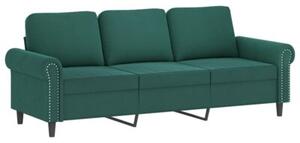 Sofa 3-osobowa z podnÃ³Å¼kiem, ciemnozielony, 180 cm, aksamit