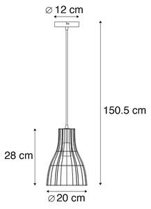Wiejska lampa wisząca rattanowa 20 cm - Botello Oswietlenie wewnetrzne