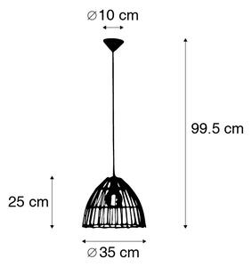 Wiejska lampa wisząca rattan 35 cm - Magna Oswietlenie wewnetrzne