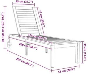 Leżak olej naturalny 205 x 53 x 100 cm lite drewno akacji