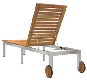 Leżak olej naturalny 205 x 53 x 100 cm lite drewno akacji