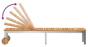 Leżak olej naturalny 205 x 53 x 100 cm lite drewno akacji