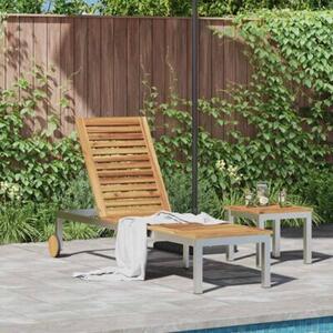 Leżak olej naturalny 205 x 53 x 100 cm lite drewno akacji