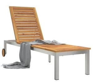 Leżak olej naturalny 205 x 53 x 100 cm lite drewno akacji