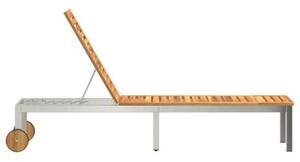 Leżak olej naturalny 205 x 53 x 100 cm lite drewno akacji