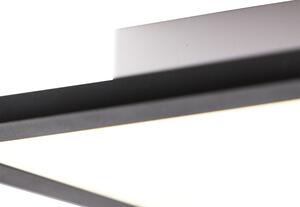 Lampa sufitowa czarna 80 cm z diodą LED i pilotem - Liv Oswietlenie wewnetrzne