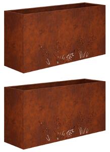 Doniczka ogrodowa 2 szt. Rdzawy 100 x 20 x 49 cm