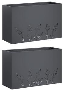 Doniczka ogrodowa 2 szt. antracytowy 80 x 20 x 49 cm