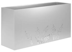 Doniczka ogrodowa srebrny 100 x 20 x 49 cm Stal ocynkowana