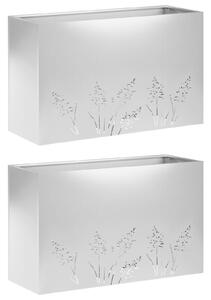 Doniczka ogrodowa 2 szt. srebrny 80 x 20 x 49 cm
