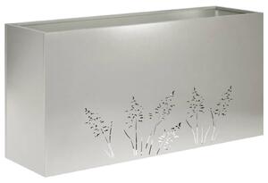 Doniczka ogrodowa srebrny 100 x 20 x 49 cm Stal nierdzewna