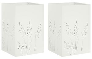 Doniczka ogrodowa 2 szt. Biały 50 x 50 x 75 cm Stal zimnogięta