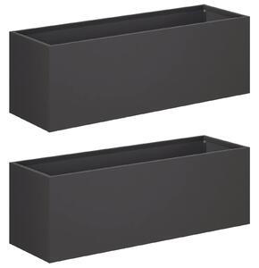 Doniczka ogrodowa 2 szt. Czarny 60 x 20 x 20 cm Stal zimnogięta
