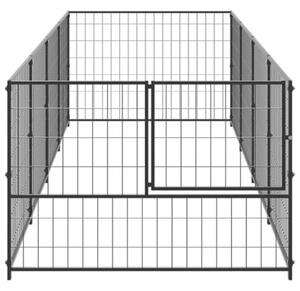 Kojec dla psa, czarny, 4 m², stalowy