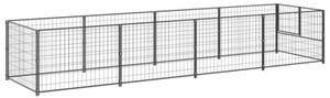Kojec dla psa, czarny, 4 m², stalowy