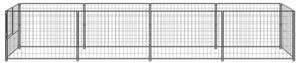 Kojec dla psa, czarny, 4 m², stalowy