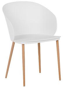 Zestaw 2 krzeseł obiadowych bez podłokietników plastikowe białe Blaykee Beliani