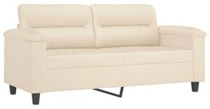 Sofa 2-osobowa z poduszkami, beÅ¼owa, 140 cm, mikrofibra