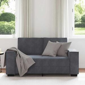 Sofa 2-osobowa, ciemnoszary, 160x78x84 cm, tapicerowana aksamitem