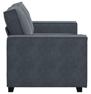 Sofa 2-osobowa, ciemnoszary, 160x78x84 cm, tapicerowana aksamitem