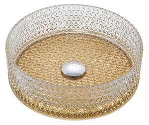 Umywalka nablatowa Corciano Gloria Ambient Złoty Kryształowy 40 cm