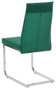 Zestaw 2 krzeseł wspornikowych do jadalni welurowy zielony Rockford Beliani