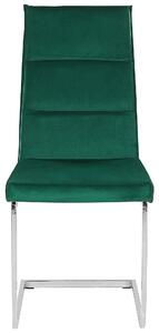 Zestaw 2 krzeseł wspornikowych do jadalni welurowy zielony Rockford Beliani