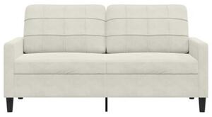 Sofa 2-osobowa, kremowy, 140 cm, tapicerowana aksamitem
