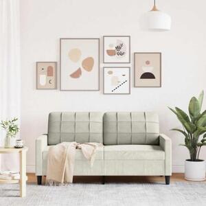 Sofa 2-osobowa, kremowy, 140 cm, tapicerowana aksamitem