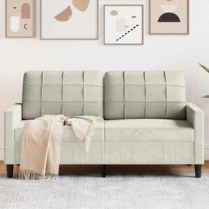 Sofa 2-osobowa, kremowy, 140 cm, tapicerowana aksamitem