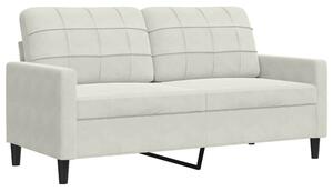 Sofa 2-osobowa, kremowy, 140 cm, tapicerowana aksamitem
