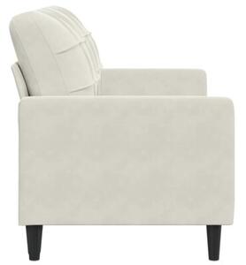 Sofa 2-osobowa, kremowy, 140 cm, tapicerowana aksamitem