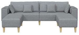 Nowoczesna sofa 4-osobowa w jasnoszarym kolorze z poduszkami sprÄÅ¼ynowymi i oddychajÄ cÄ tkaninÄ