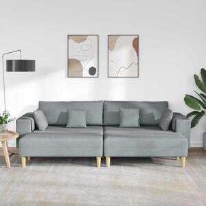 Nowoczesna sofa 4-osobowa w jasnoszarym kolorze z poduszkami sprÄÅ¼ynowymi i oddychajÄ cÄ tkaninÄ