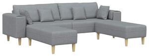 Nowoczesna sofa 4-osobowa w jasnoszarym kolorze z poduszkami sprÄÅ¼ynowymi i oddychajÄ cÄ tkaninÄ