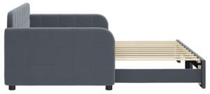 Sofa rozsuwana, ciemnoszara, 90x190 cm, aksamit