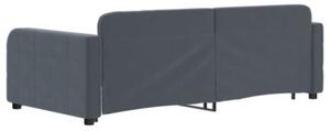 Sofa rozsuwana, ciemnoszara, 90x190 cm, aksamit