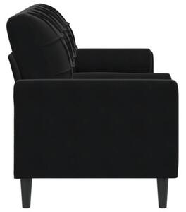 Sofa 3-osobowa z poduszkami, czarna, 180 cm, aksamit