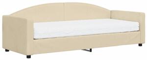 Sofa z materacem do spania, kremowa, 80x200 cm, tkanina
