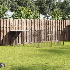 Kojec dla psa, czarny, 6,05 m², stalowy