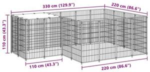 Kojec dla psa, czarny, 6,05 m², stalowy