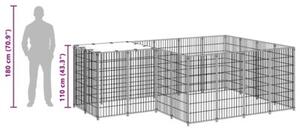 Kojec dla psa, czarny, 6,05 m², stalowy