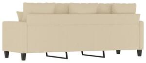 Sofa, 3-osobowa kremowa, 180 cm, tapicerowana tkaninÄ