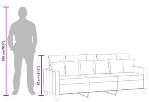 Sofa 3-osobowa, kolor taupe, 180 cm, tapicerowana tkaninÄ