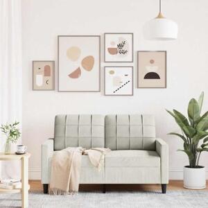 Sofa 2-osobowa, kremowy, 120 cm, tapicerowana aksamitem