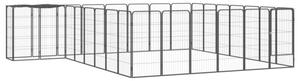 Kojec dla psa, 30 paneli, czarny, 50x100 cm, stal