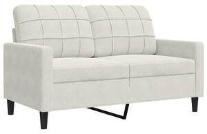 Sofa 2-osobowa, kremowy, 120 cm, tapicerowana aksamitem