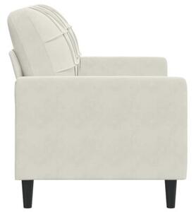 Sofa 2-osobowa, kremowy, 120 cm, tapicerowana aksamitem