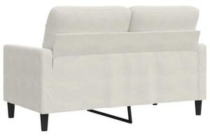 Sofa 2-osobowa, kremowy, 120 cm, tapicerowana aksamitem
