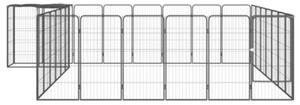Kojec dla psa, 30 paneli, czarny, 50x100 cm, stal